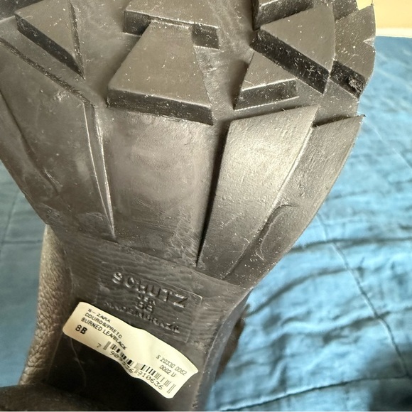 SCHUTZ Black Leather Lace-Up Ankle Booties - Picture 7 of 8